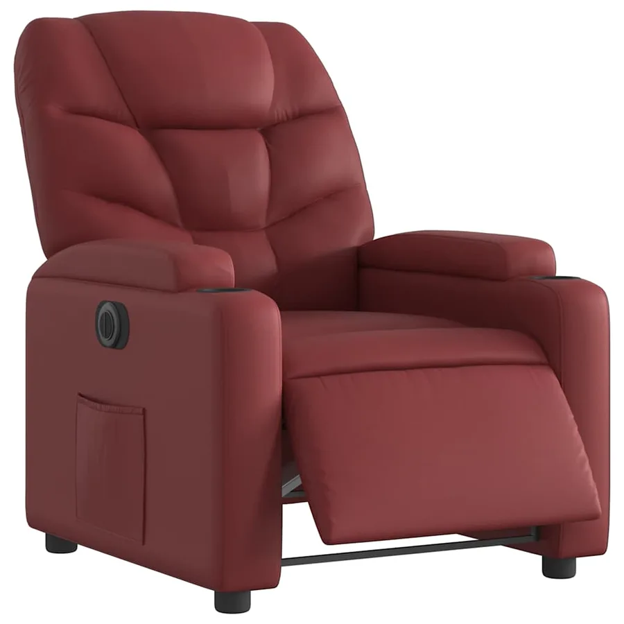 Fauteuil inclinable électrique Rouge bordeaux Similicuir - 3