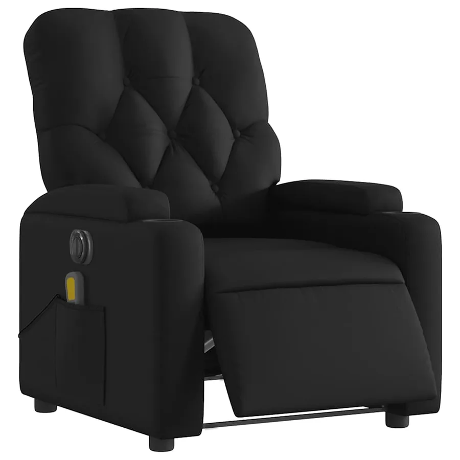 Fauteuil de massage inclinable électrique noir similicuir - 3