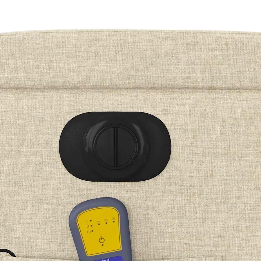 Fauteuil inclinable de massage électrique crème tissu - 12