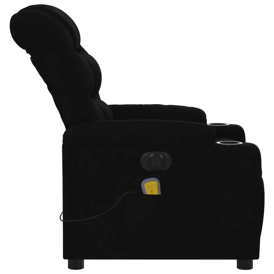 Fauteuil de massage inclinable électrique Noir Tissu - 10