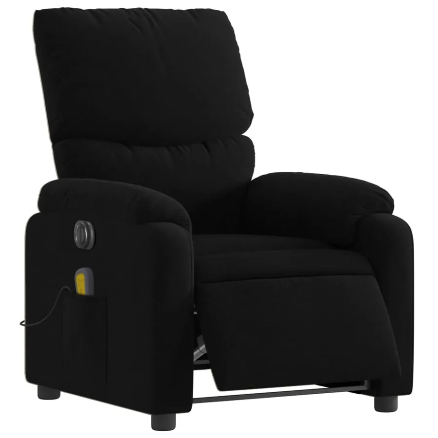 Fauteuil de massage inclinable électrique Noir Tissu - 3