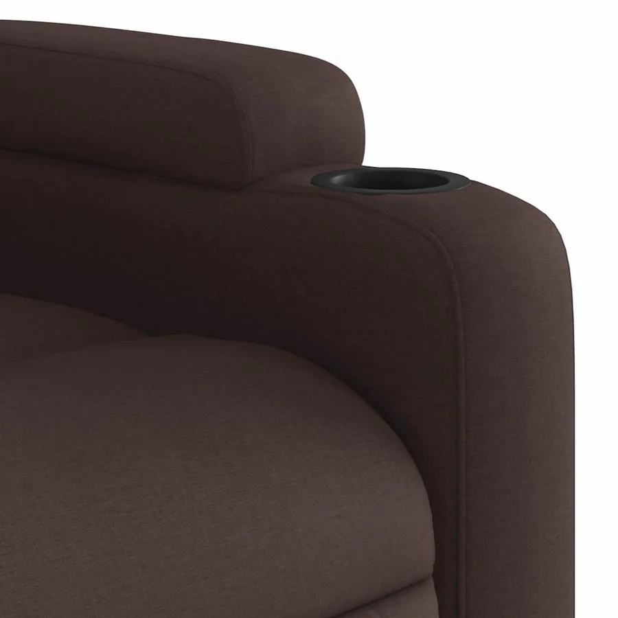 Fauteuil inclinable électrique Marron foncé Tissu - 11
