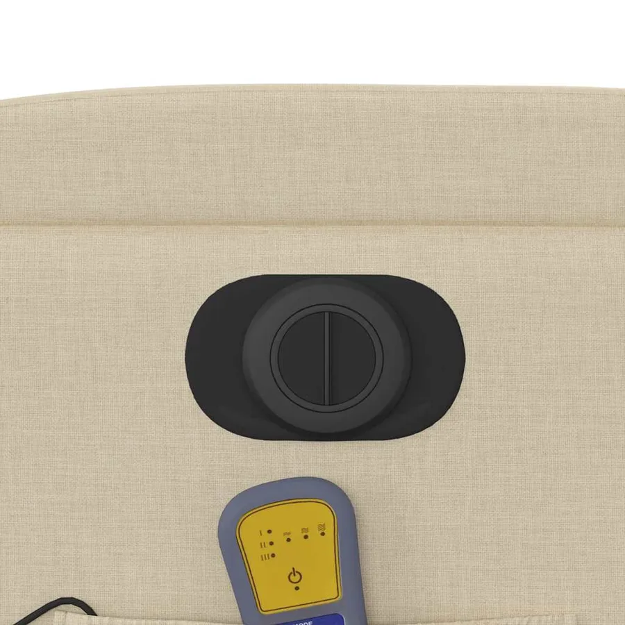 Fauteuil inclinable de massage électrique crème tissu - 12