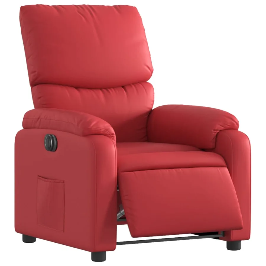 Fauteuil inclinable électrique Rouge Similicuir - 3