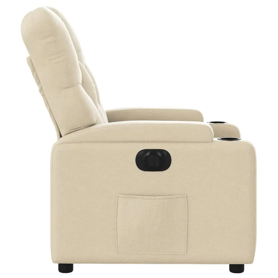 Fauteuil inclinable électrique Crème Tissu - 10