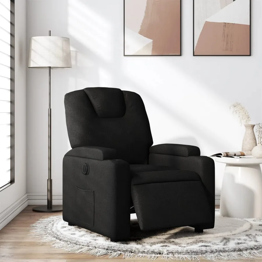 Fauteuil inclinable électrique Noir Tissu - 16