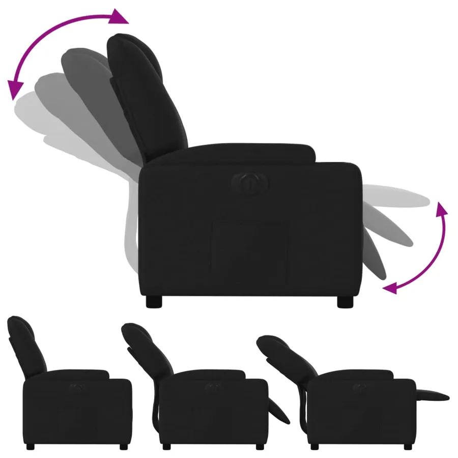 Fauteuil inclinable électrique Noir Tissu - 7
