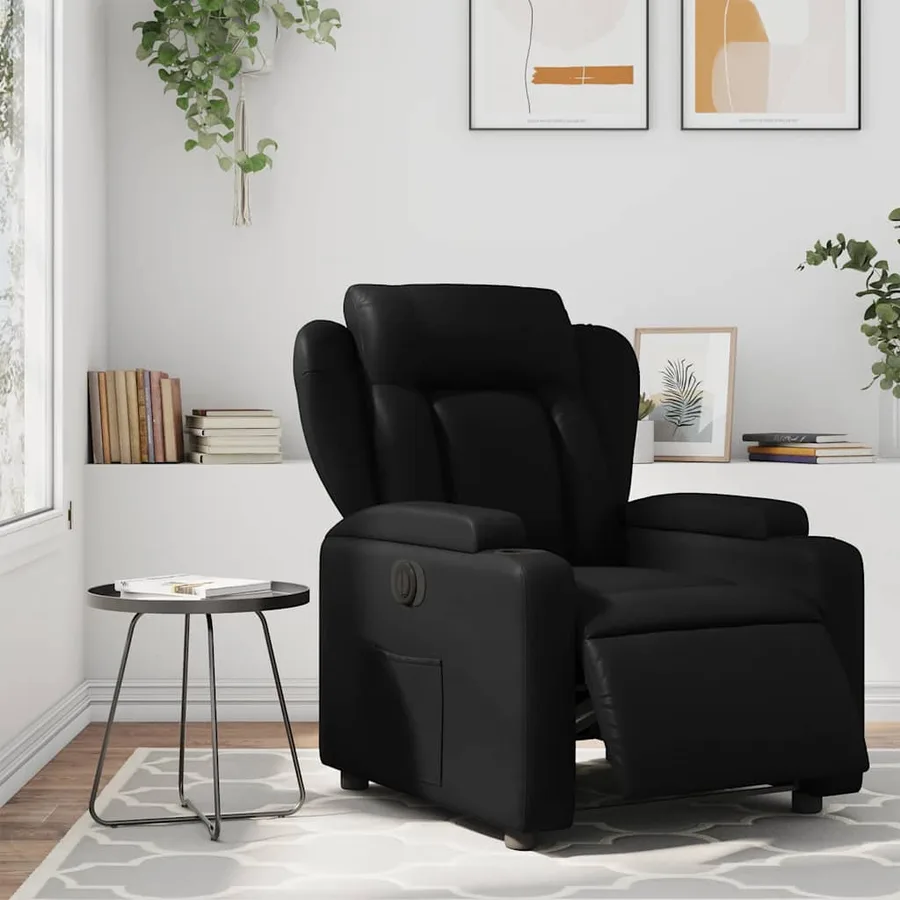 Fauteuil inclinable électrique Noir Similicuir - 15