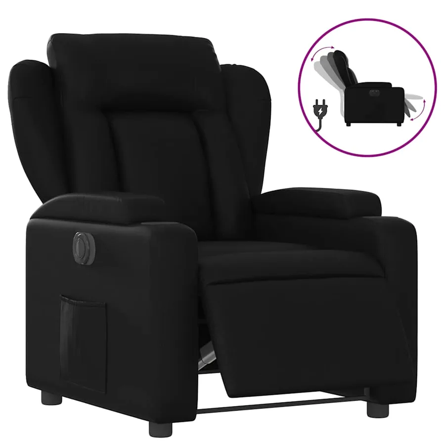 Fauteuil inclinable électrique Noir Similicuir - 2