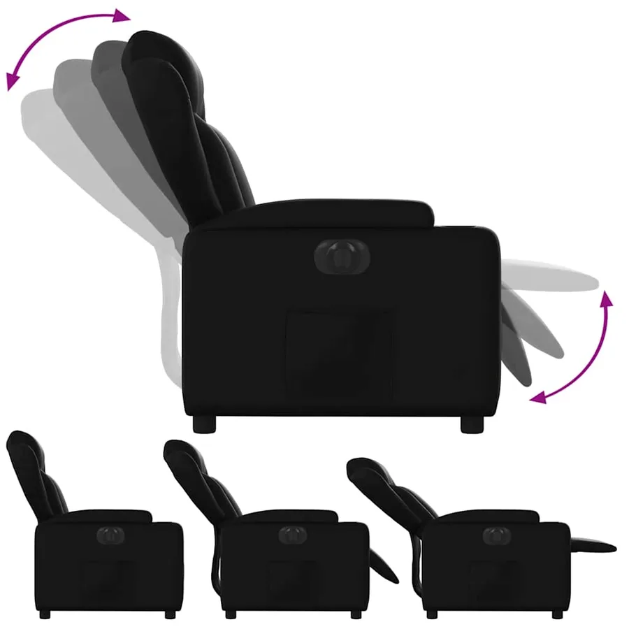 Fauteuil inclinable électrique Noir Similicuir - 7