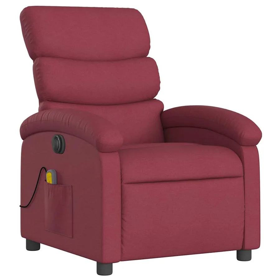 Fauteuil de massage inclinable électrique Rouge bordeaux Tissu - 4