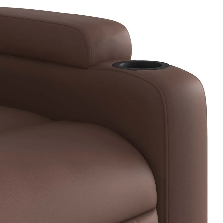 Fauteuil de massage inclinable électrique marron similicuir - 11