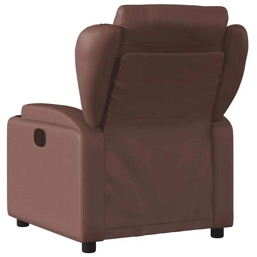 Fauteuil de massage inclinable électrique marron similicuir - 5