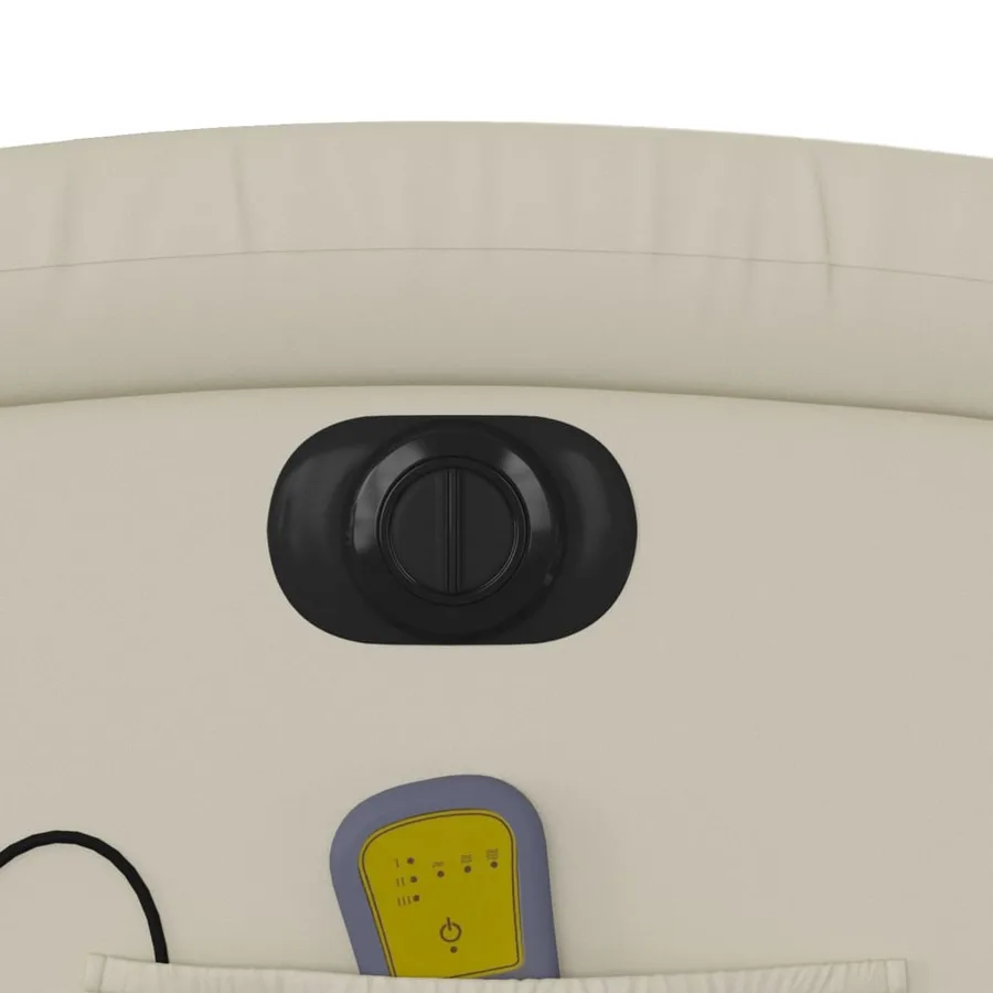Fauteuil de massage inclinable électrique crème similicuir - 12