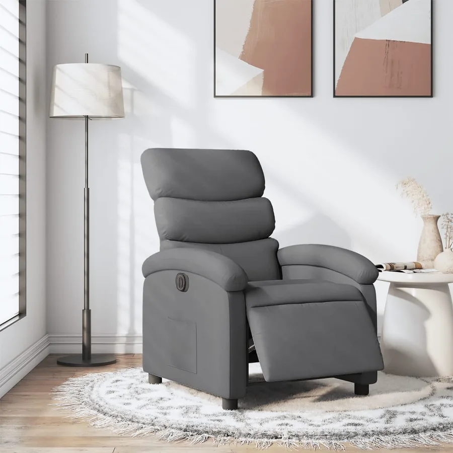 Fauteuil inclinable électrique Gris foncé Tissu - 16