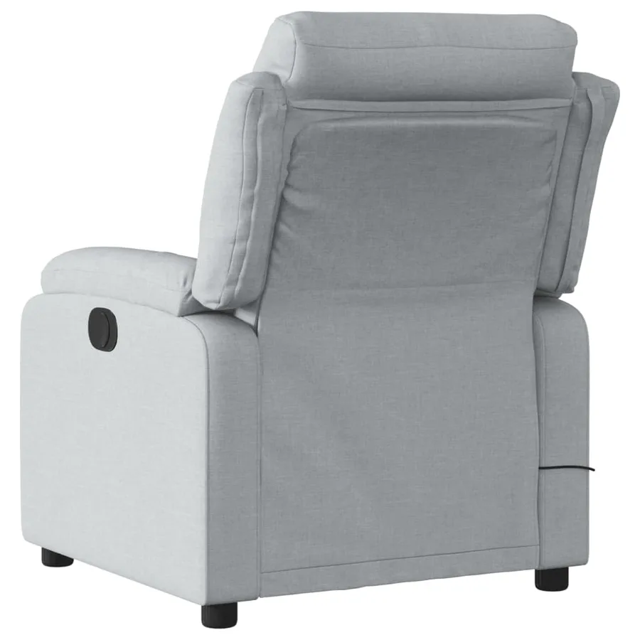 Fauteuil inclinable de massage gris clair tissu - 4