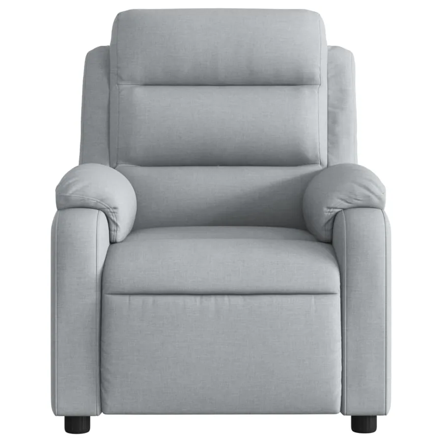 Fauteuil inclinable de massage gris clair tissu - 7