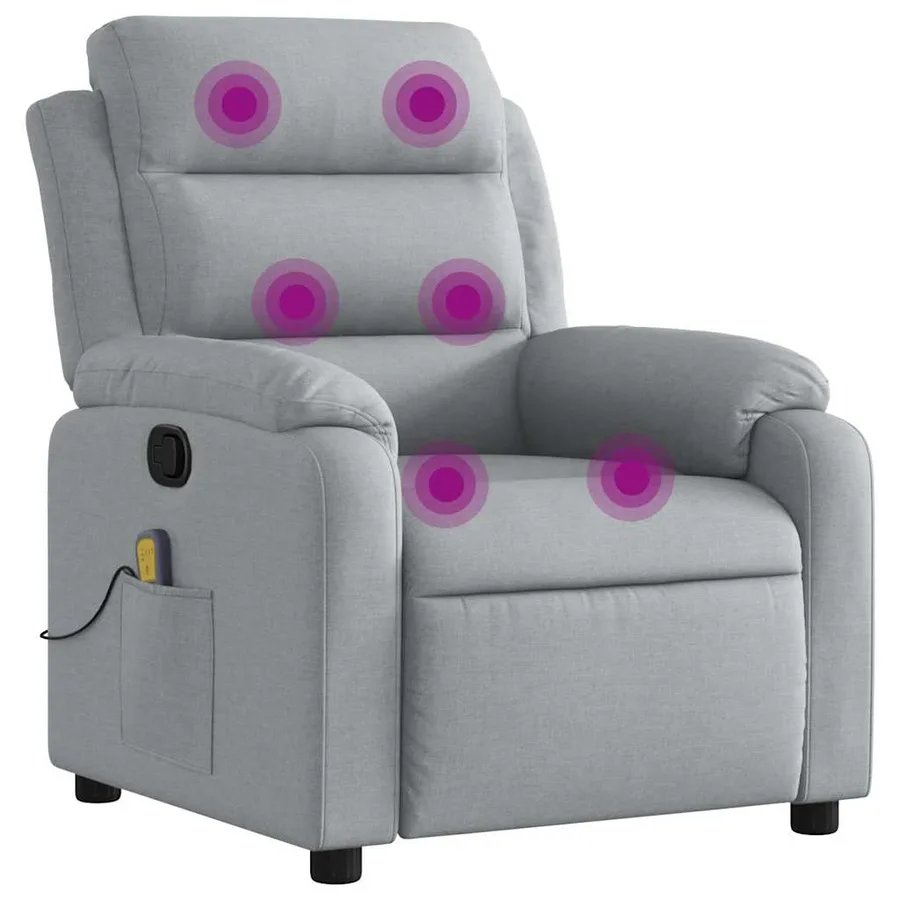 Fauteuil de massage inclinable Gris clair Tissu - 2