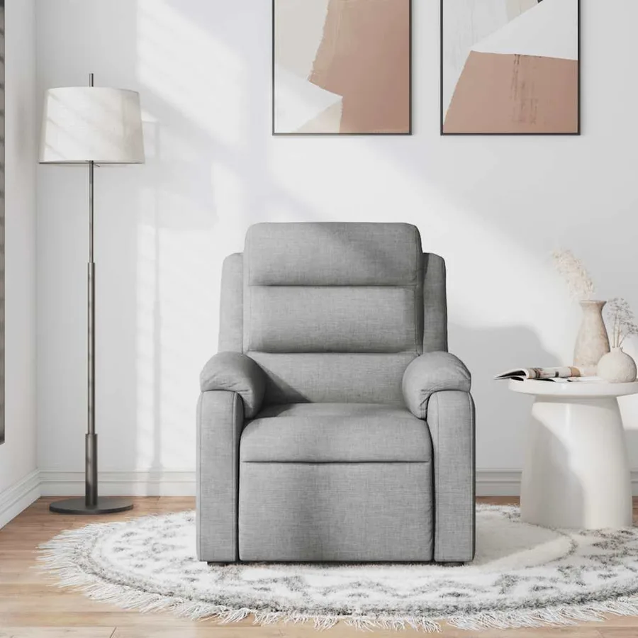 Fauteuil de massage inclinable Gris clair Tissu - 3