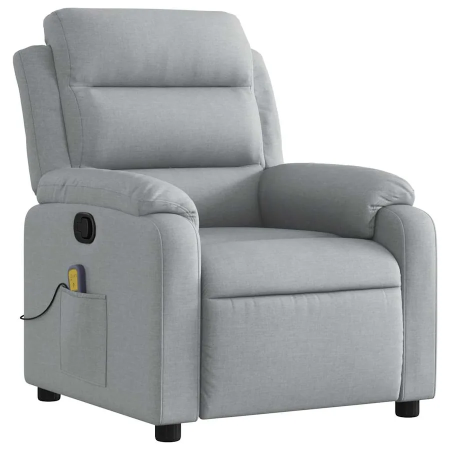 Fauteuil de massage inclinable Gris clair Tissu - 4