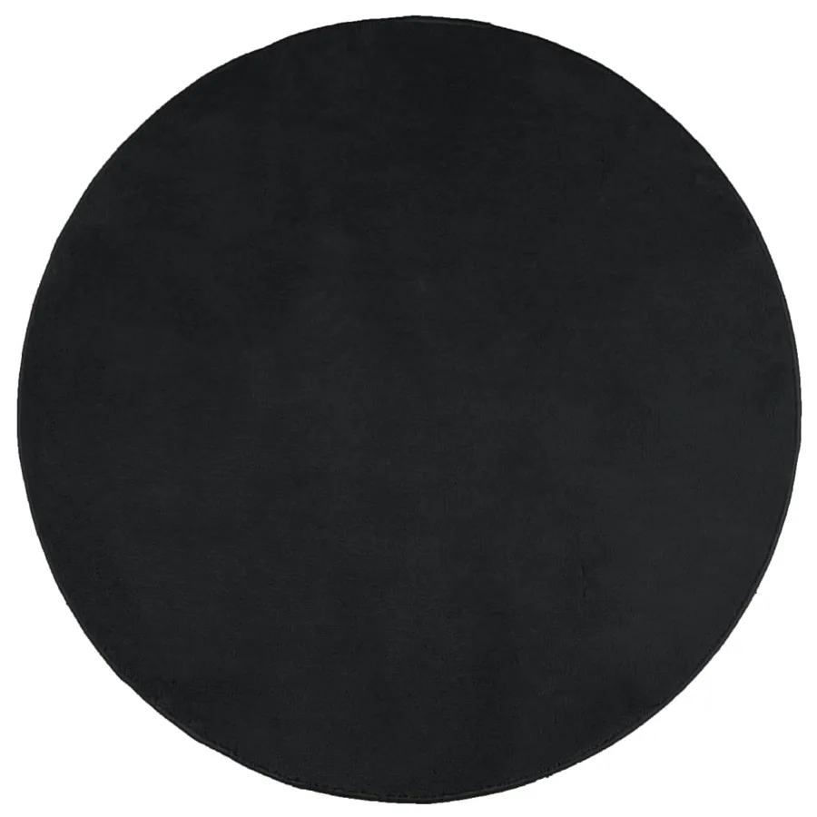 Tapis OVIEDO à poils courts noir Ø 120 cm - 2