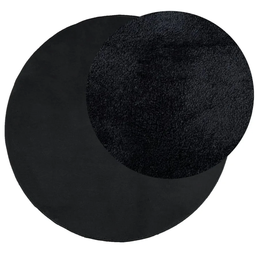 Tapis OVIEDO à poils courts noir Ø 120 cm - 3