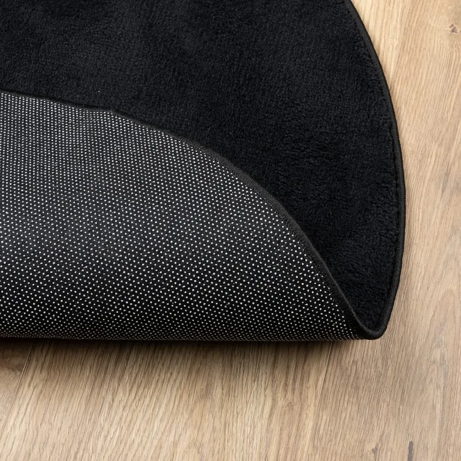 Tapis OVIEDO à poils courts noir Ø 120 cm - 5