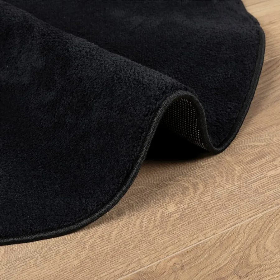 Tapis OVIEDO à poils courts noir Ø 120 cm - 6