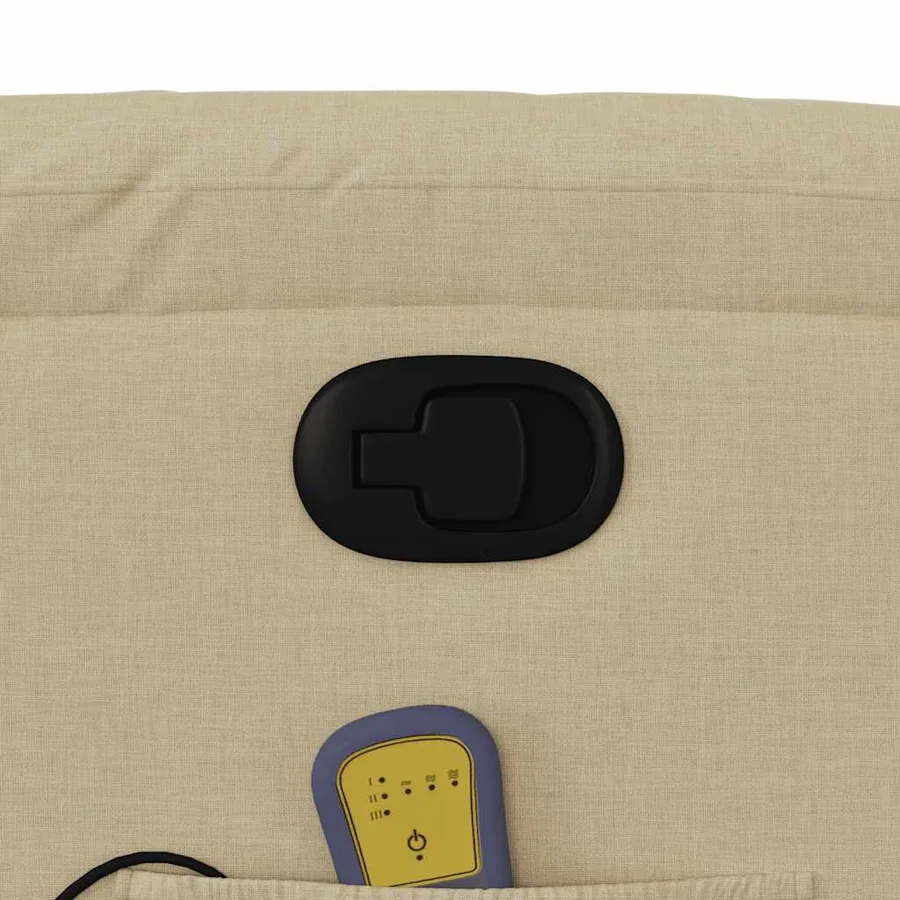 Fauteuil de massage inclinable Crème Tissu - 11
