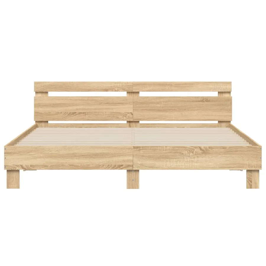 Cadre de lit avec LED sans matelas chêne sonoma 180x200 cm - 7
