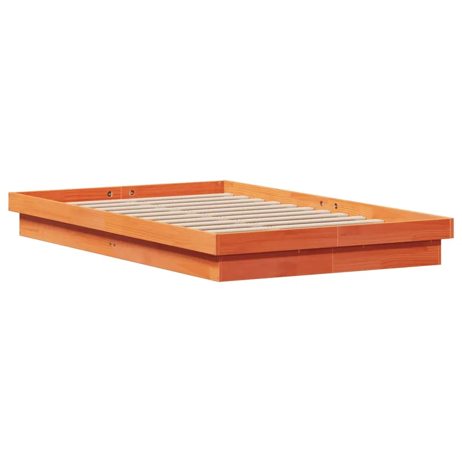 Cadre de lit à LED sans matelas 120x190 cm bois massif - 5
