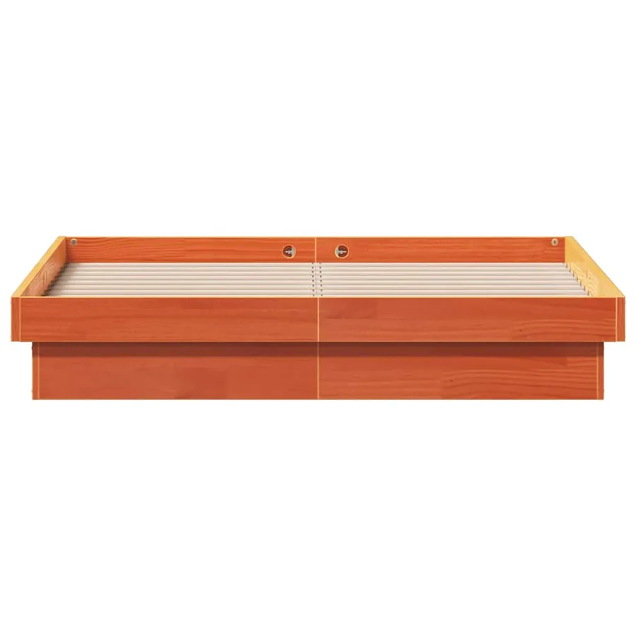 Cadre de lit à LED sans matelas 120x190 cm bois massif - 7