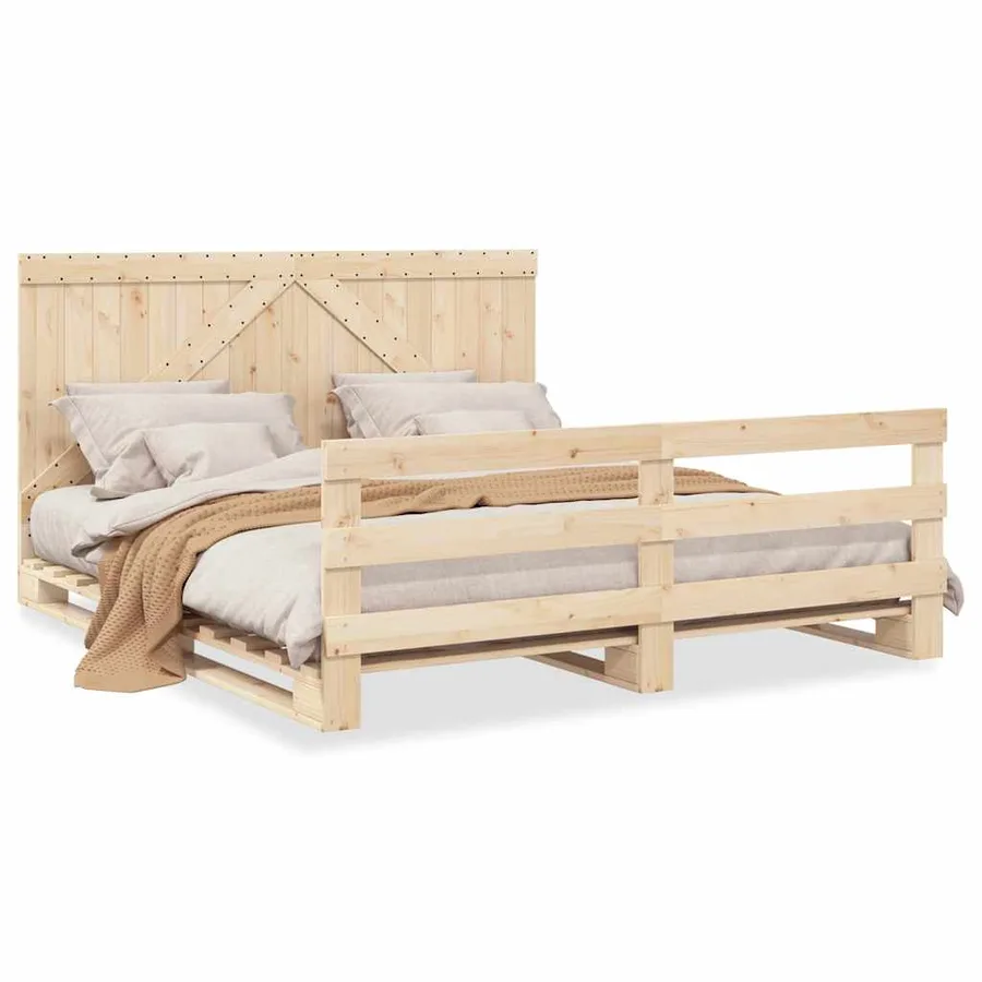 Cadre de lit sans matelas avec tête de lit 200x200 cm - 2