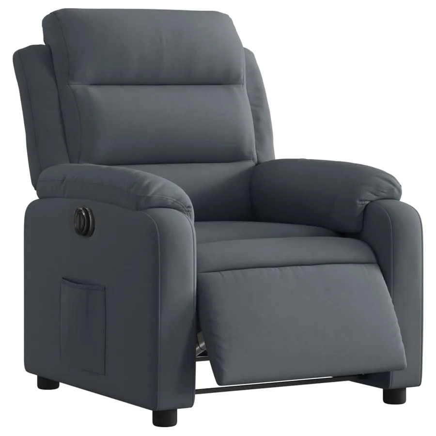 Fauteuil inclinable électrique Gris foncé Velours - 3
