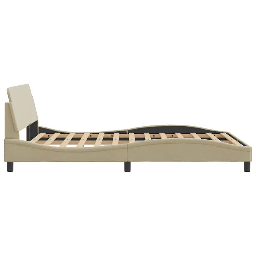Cadre de lit Dover crème 140x200 cm tissu - 5