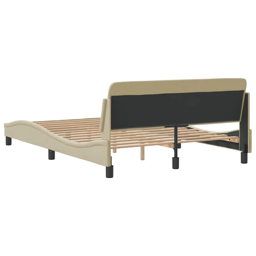 Cadre de lit Dover crème 140x200 cm tissu - 6