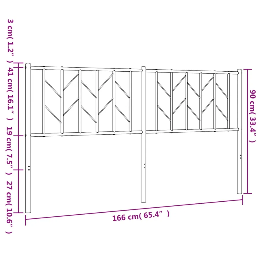 Tête de lit de remplacement métal noir 160 cm - 7