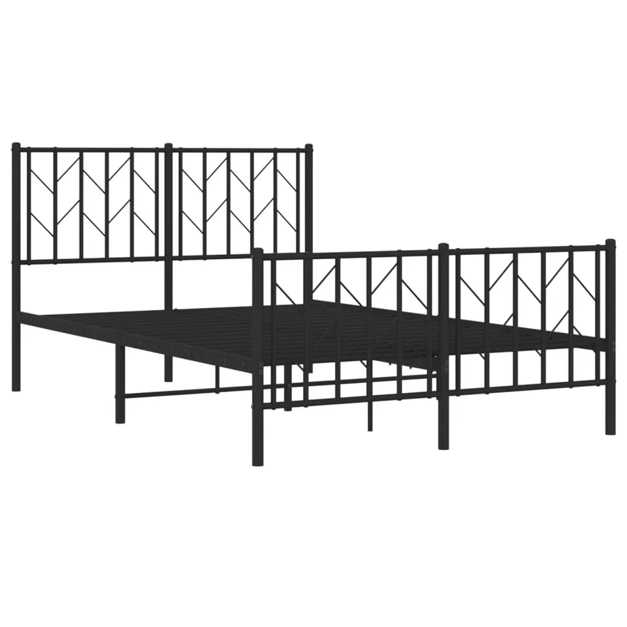 Cadre de lit métal sans matelas avec pied de lit noir 120x200cm - 4