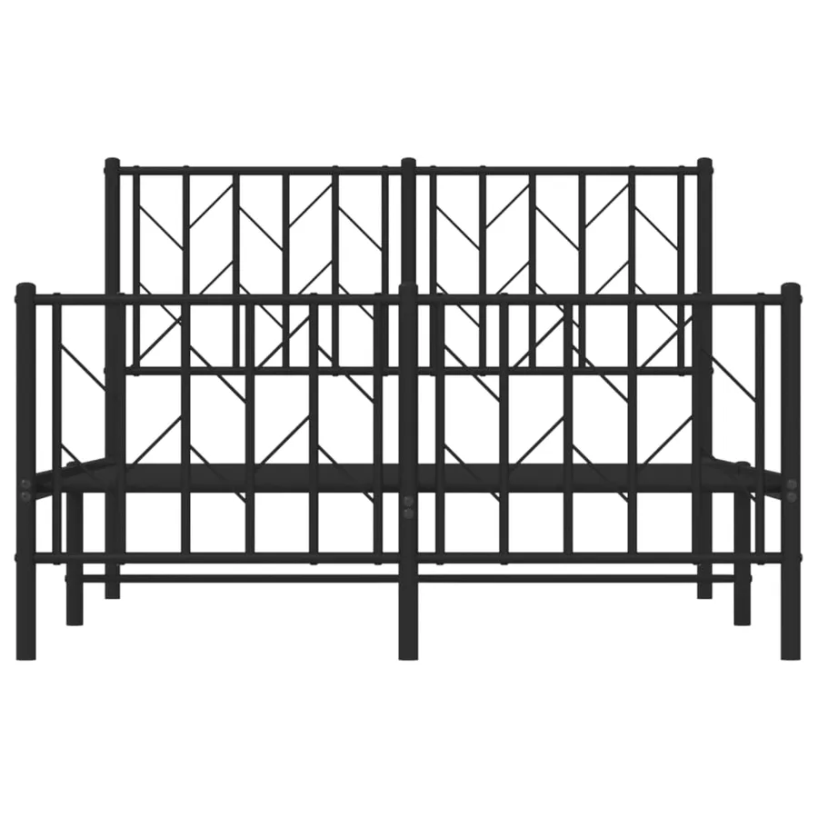 Cadre de lit métal sans matelas avec pied de lit noir 120x200cm - 5