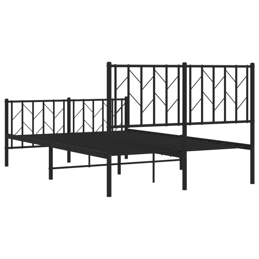 Cadre de lit métal sans matelas avec pied de lit noir 120x200cm - 7