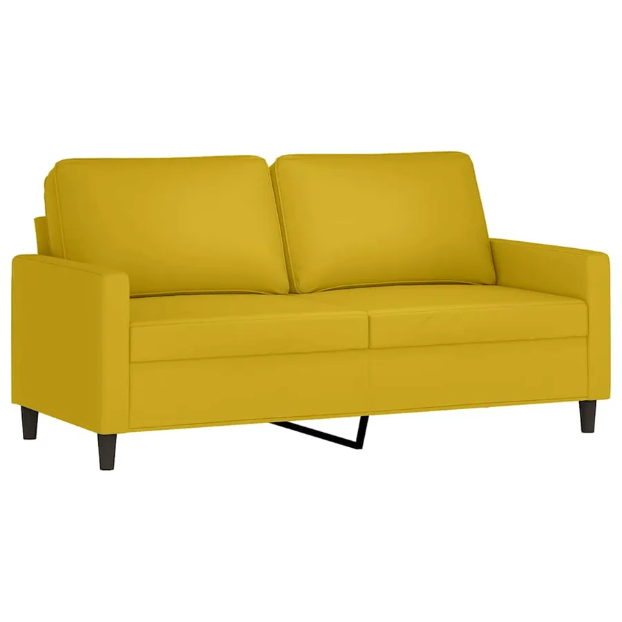 Ensemble de canapés 3 pcs avec coussins Jaune Velours - 4