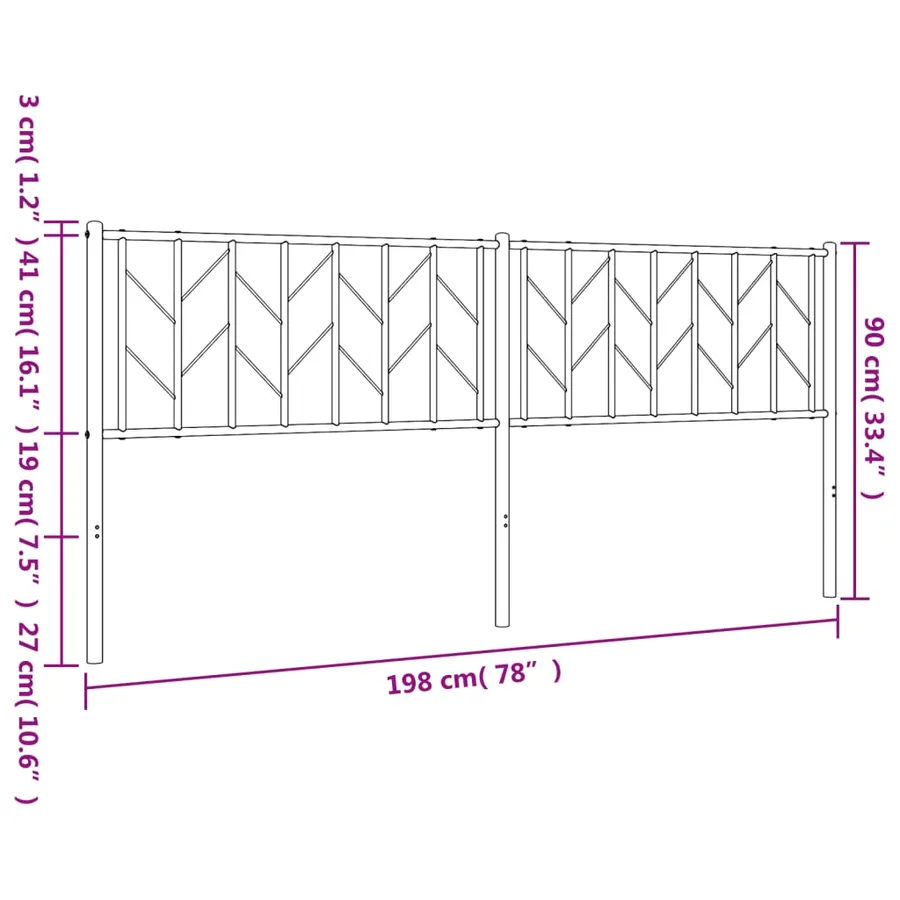 Tête de lit de remplacement métal blanc 193 cm - 7