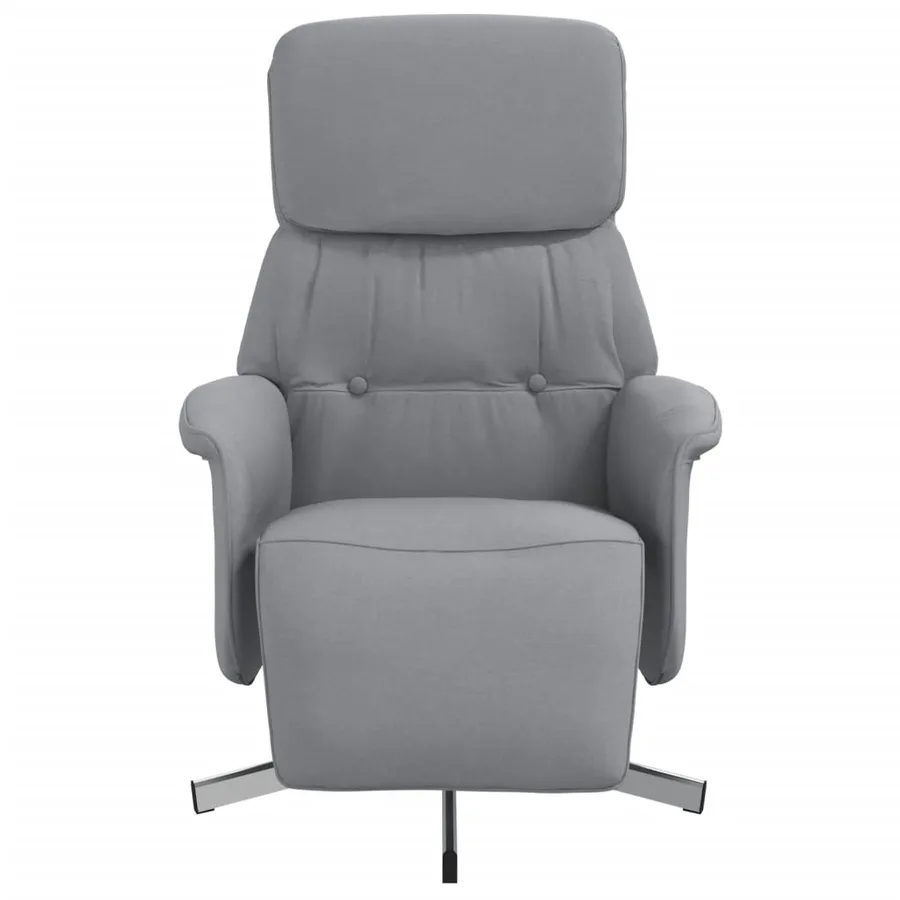 Fauteuil inclinable avec repose-pieds gris clair tissu - 3