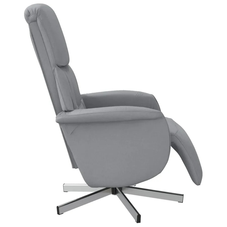 Fauteuil inclinable avec repose-pieds gris clair tissu - 4