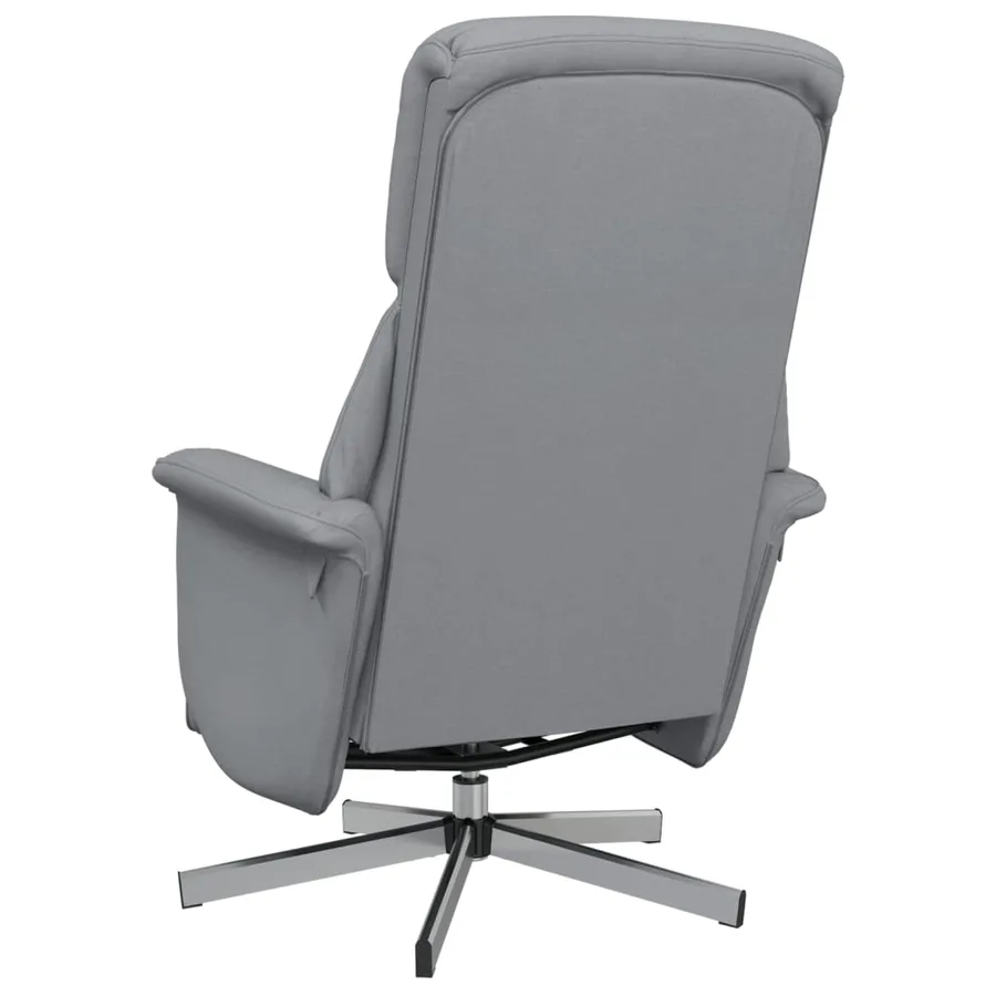 Fauteuil inclinable avec repose-pieds gris clair tissu - 5