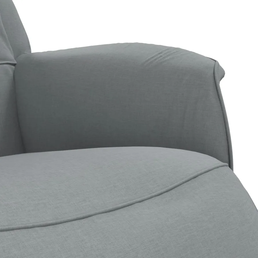 Fauteuil inclinable avec repose-pieds gris clair tissu - 7