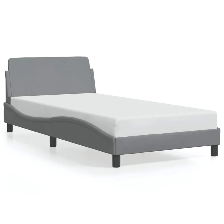 Cadre de lit Dover gris clair 100x200 cm tissu - 2