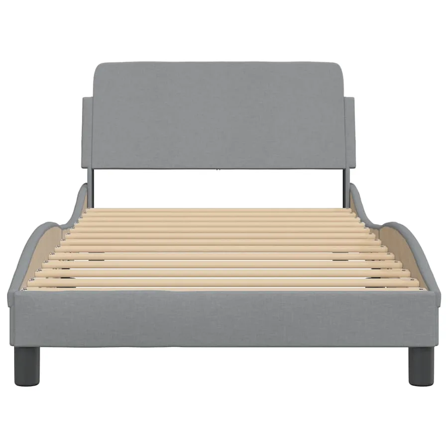 Cadre de lit Dover gris clair 100x200 cm tissu - 4