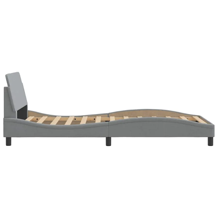 Cadre de lit Dover gris clair 100x200 cm tissu - 5