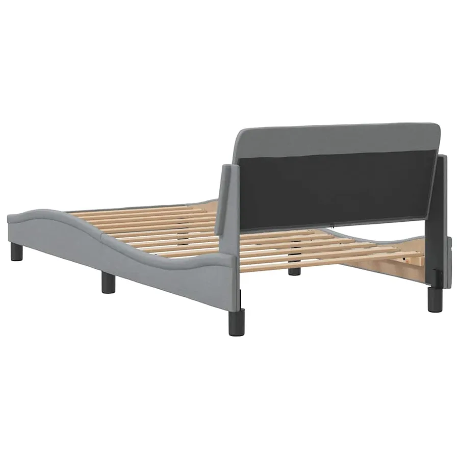 Cadre de lit Dover gris clair 100x200 cm tissu - 6